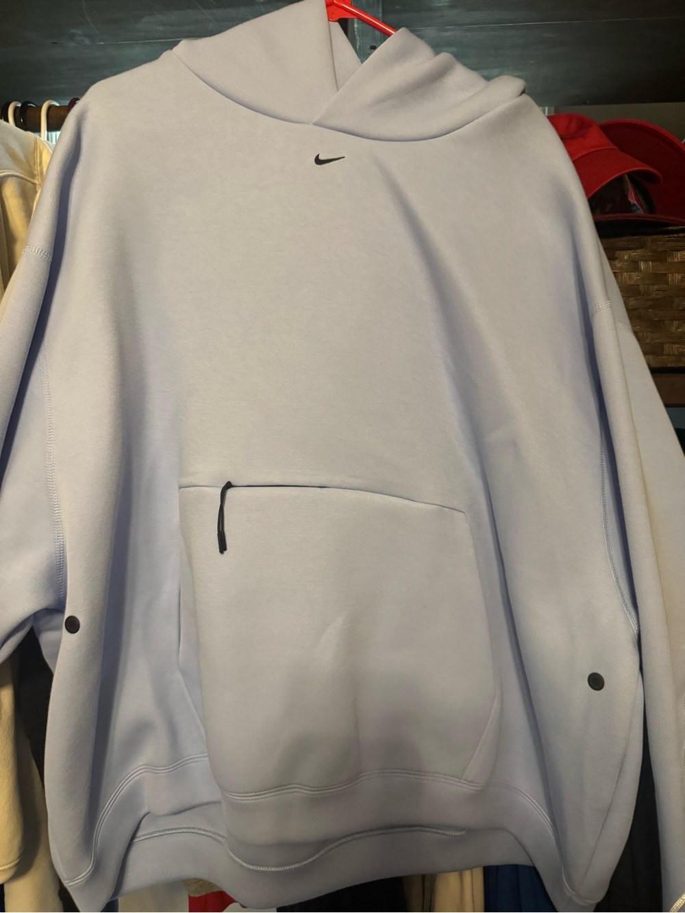 Nike Men's Light Blue Hoodie Sweatshirt
